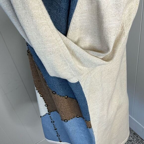 Alfred Dunner Womens Medium Pullover Sweater Colorblock Embellished Long Sleeve - Picture 9 of 14